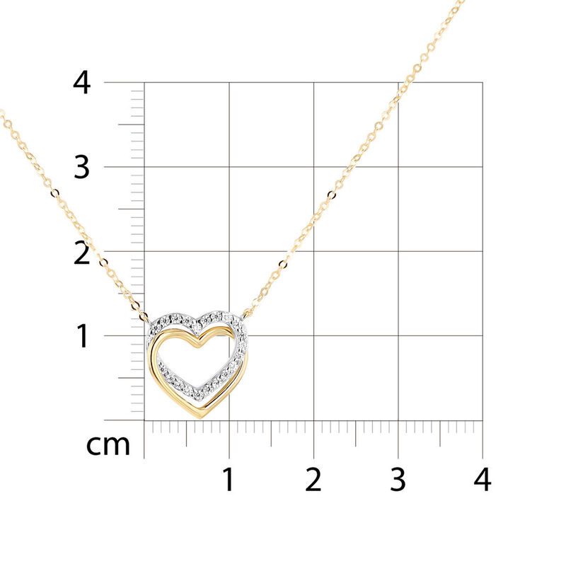 Gargantilla Coraz&oacute;n Bicolor 10k Con Zirconias (... image number null