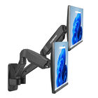 Soporte para 2 Monitores de Pared Brazo M&oacute;vil Hidr&aacute;ulico 17-32 Pulg, Redlemon, Negro, 84120