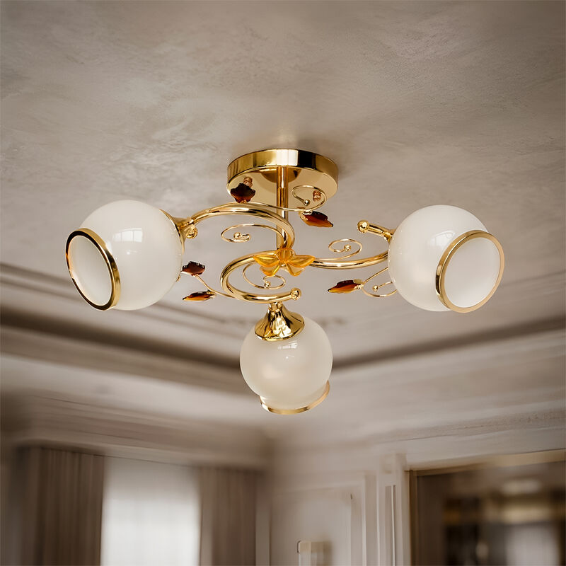 L&aacute;mpara de Techo MIL LUCES ADRIK Dorado Brillan... image number null