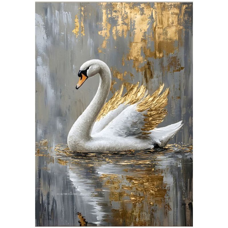 Cuadro Decorativo Animal 60x80cm Cisne Ocre image number null