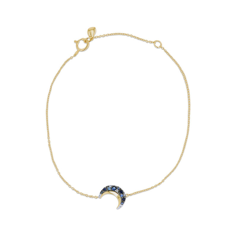 Pulsera Luna Oro Amarillo 10k Zafiro Azul | Biz... image number null