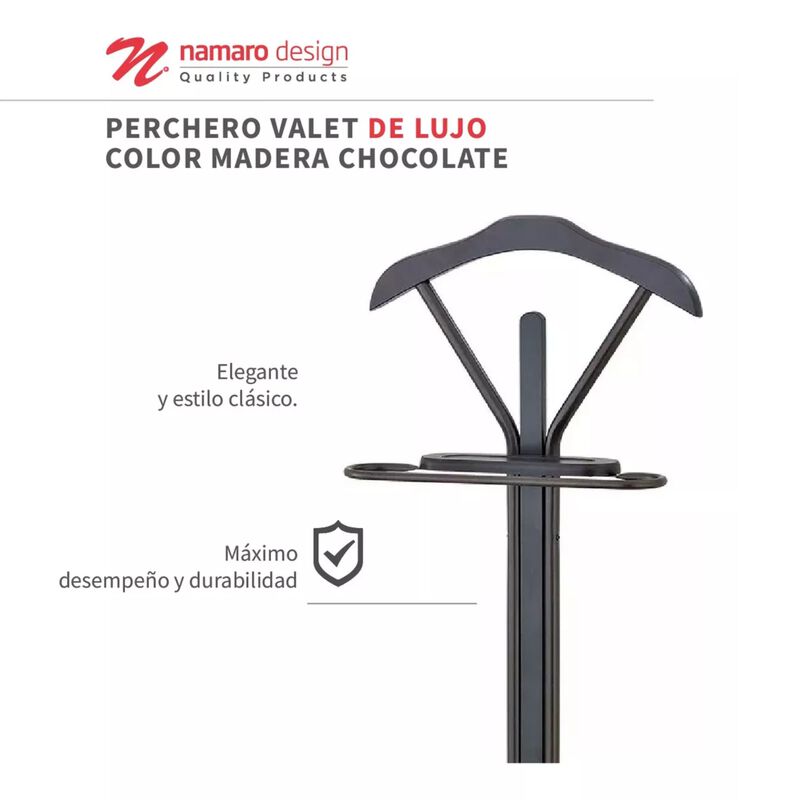 Valet De Lujo Color Madera Chocolate Namaro Des... image number null