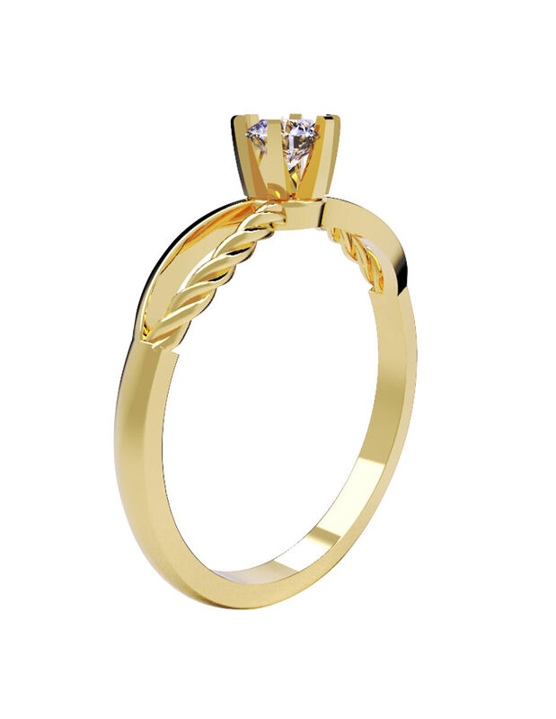 Anillo de Compromiso de 14K con Diamante de Lab... image number null