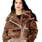 Chamarra Corta De Peluche Premium Cinturon Ajustable Camello Roosevelt A275