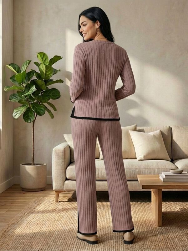 Conjunto de Su&eacute;ter y Pantal&oacute;n Acanalado CONJ-01... image number null