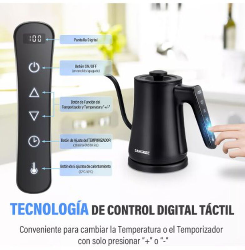 Tetera El&eacute;ctrica Acero Inoxidable Cuello Cisne ... image number null