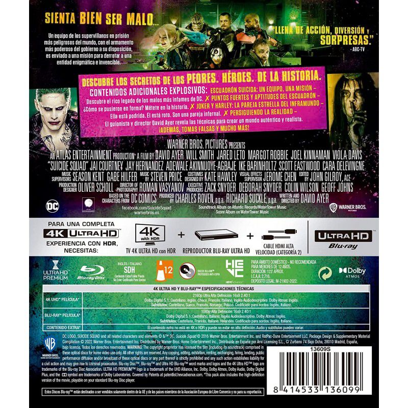 Escuadr&oacute;n suicida (4K UHD + Blu-ray) [Blu-ray] image number null