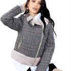 Chamarra Vintage Glamur Mujer Afelpada Gris Claro Roosevelt A307