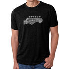 Camiseta Mezcla Premium Word Art Para Hombre - Guitar Head - Negro