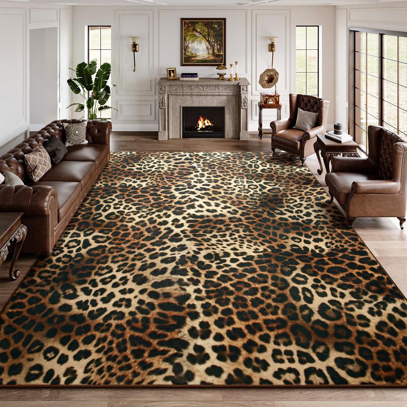Alfombra Dweike 142 &times; 178 cm Estampado De Leopa... image number null