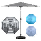 Sombrilla Grande Playa Exterior 2.70m Patio Base Contrapeso Rayas Negro