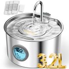 Fuente De Agua Para Gatos Upawpia 3,2 l Acero Inoxidable Con Led