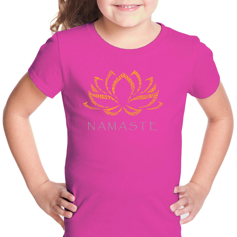Camiseta Word Art Para Ni&ntilde;a - Namast&eacute; - Rosa image number null