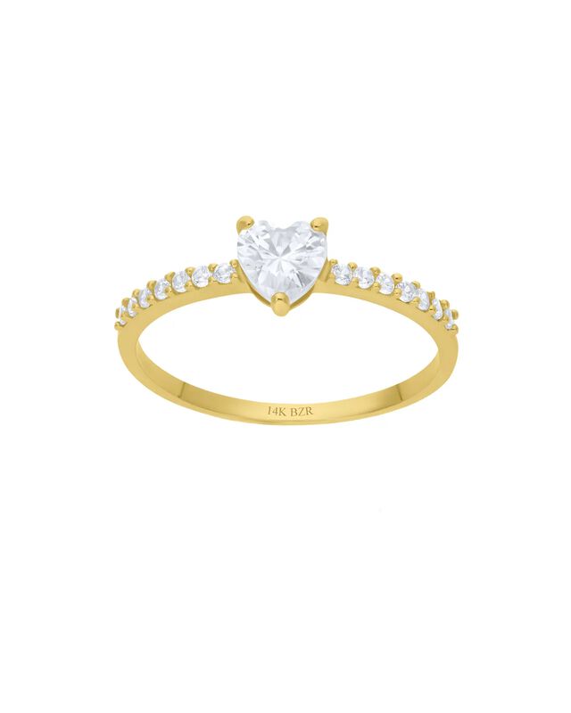 Anillos Solitario Oro Amarillo 14k Con Zirconia... image number null