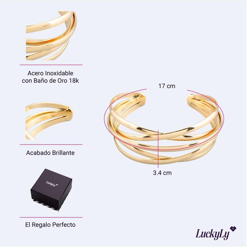 Luckyly Pulsera Brazelete Corinne Color Oro, Pl... image number null
