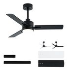 Ventilador De Techo Lanmel 107 cm Negro Con Control Remoto Y Luz
