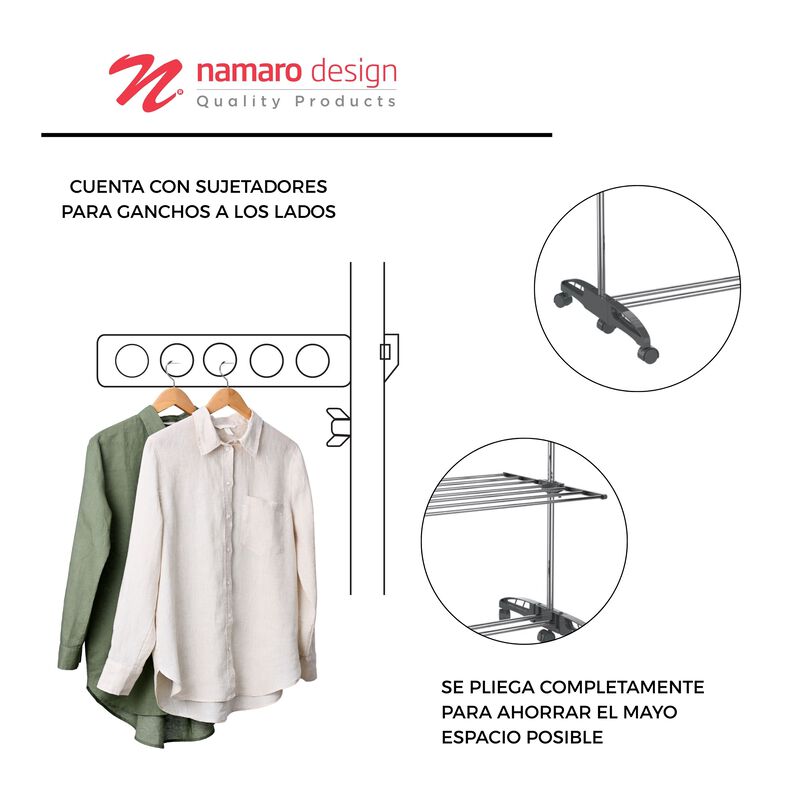 Rack Tendedero Plegable De Acero Inoxidable Con... image number null