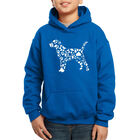 Sudadera Con Capucha Word Art Para Ni&ntilde;o - Huellas De Perro - Azul Rey