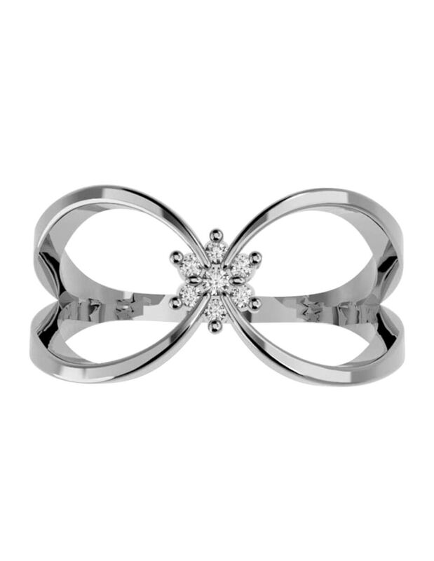 Anillo de Compromiso en Oro Blanco 10K con Circ... image number null