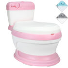 Baño Entrenador para Niños con Asiento Acolchado Diseño Realista - Rosa