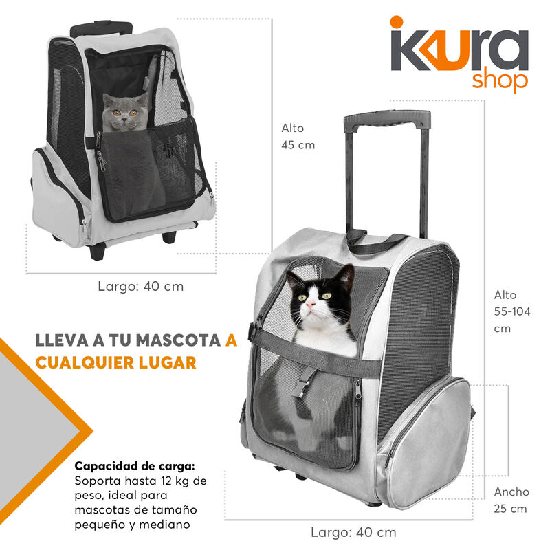 Transportadora Para Mascota Con Ruedas image number null