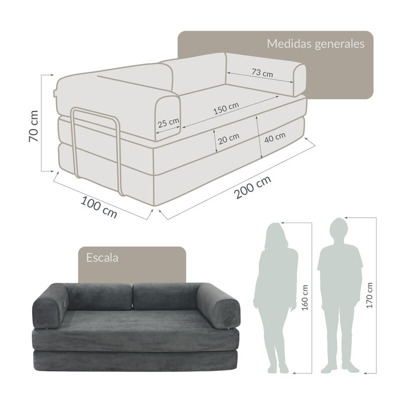 Sof&aacute; Espuma Alta densidad TENKA Light Grey 2 pl... image number null