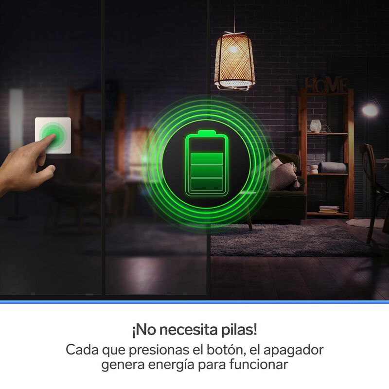 Apagador inal&aacute;mbrico RF cin&eacute;tico triple image number null