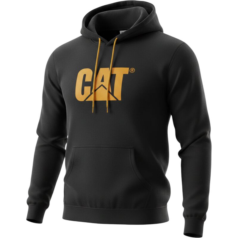 Hoodie Cat Caterpillar Hombre Negro Big Logo Co... image number null