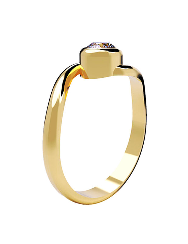 Anillo de Compromiso en Oro Amarillo 10K con Ci... image number null