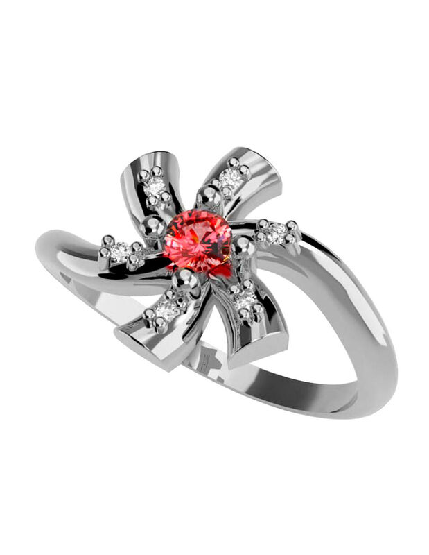 Anillo de Compromiso en Oro Blanco 14K con Circ... image number null