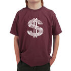Camiseta Word Art Para Ni&ntilde;o - Dollar Sign - Granate