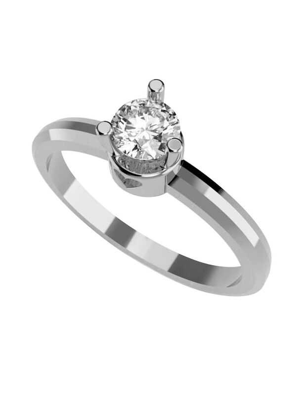 Anillo de Compromiso en Oro Blanco 14K con Circ... image number null