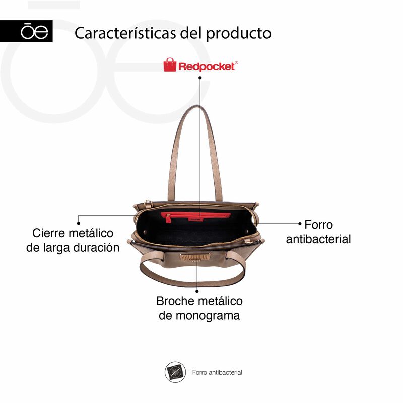 Bolsa Satchel Grande Con Herraje Color Naranja image number null