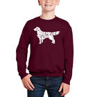 Sudadera De Cuello Redondo Word Art Para Ni&ntilde;o - Golden Retreiver - Granate