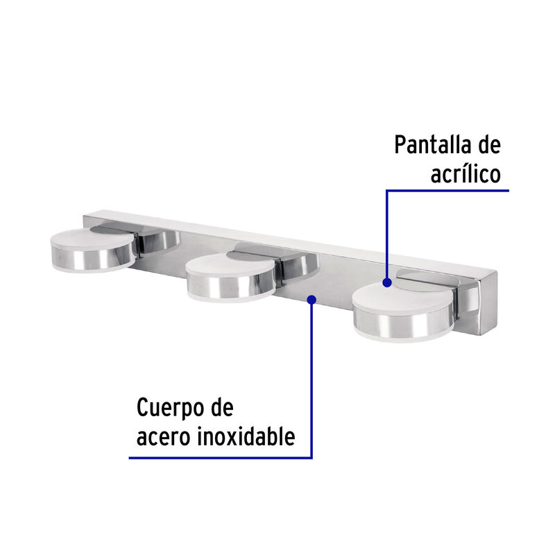 Arbotante decorativo de Led 10 W con 3 Spots pa... image number null