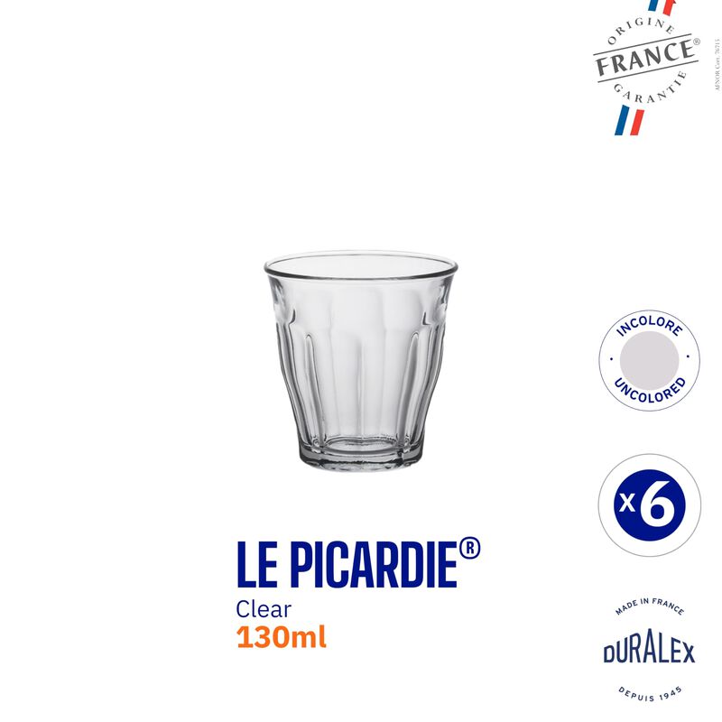 Vaso Duralex Picardie Clear 130 Ml, Juego De 6 image number null