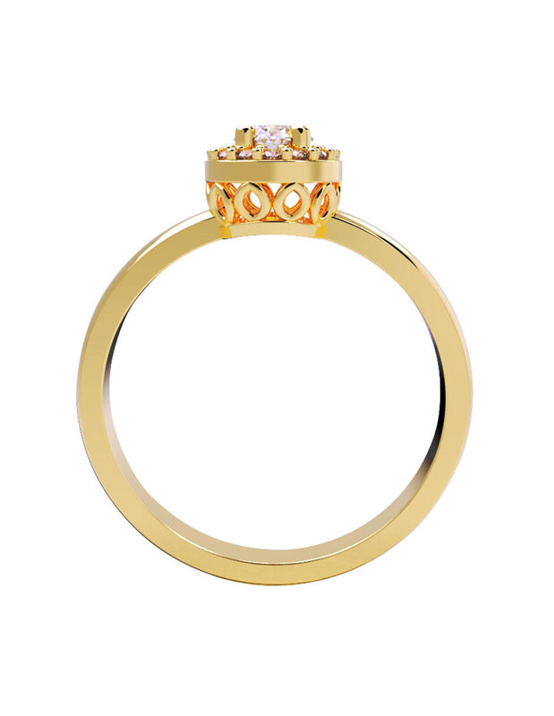 Anillo de Compromiso de 14K con Diamante de Lab... image number null