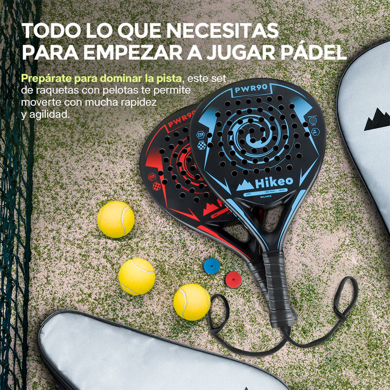 Palas de Pádel con Fundas Pelotas y Grips Set d... image number null