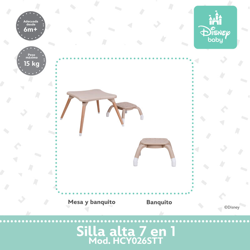 Silla alta periquera para beb&eacute;s con giro 360&deg; a... image number null