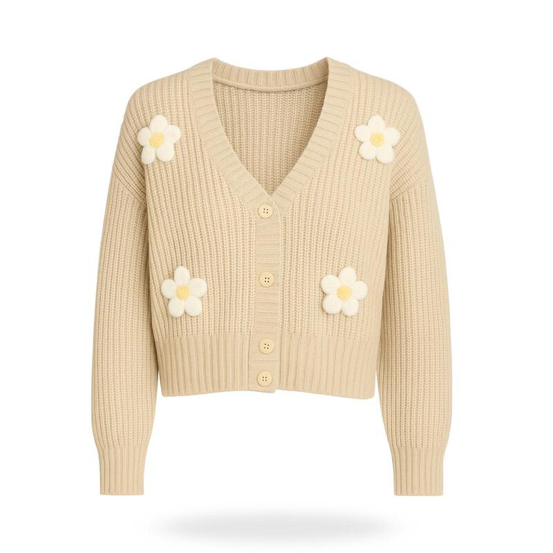 Su&eacute;ter tejido con flores image number null