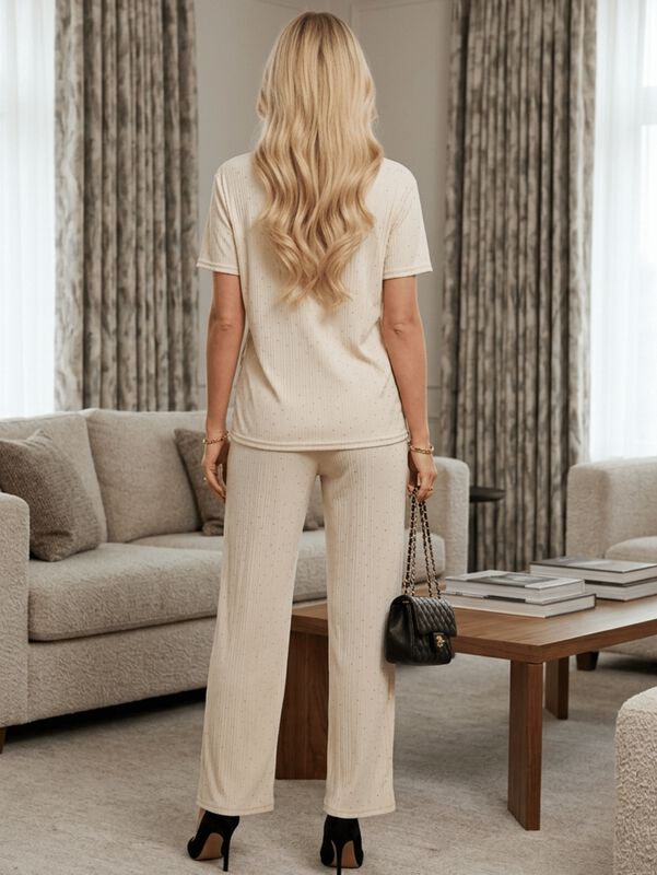 Conjunto Pantalon Y Blusa Malabis Conj-0185 Ros... image number null