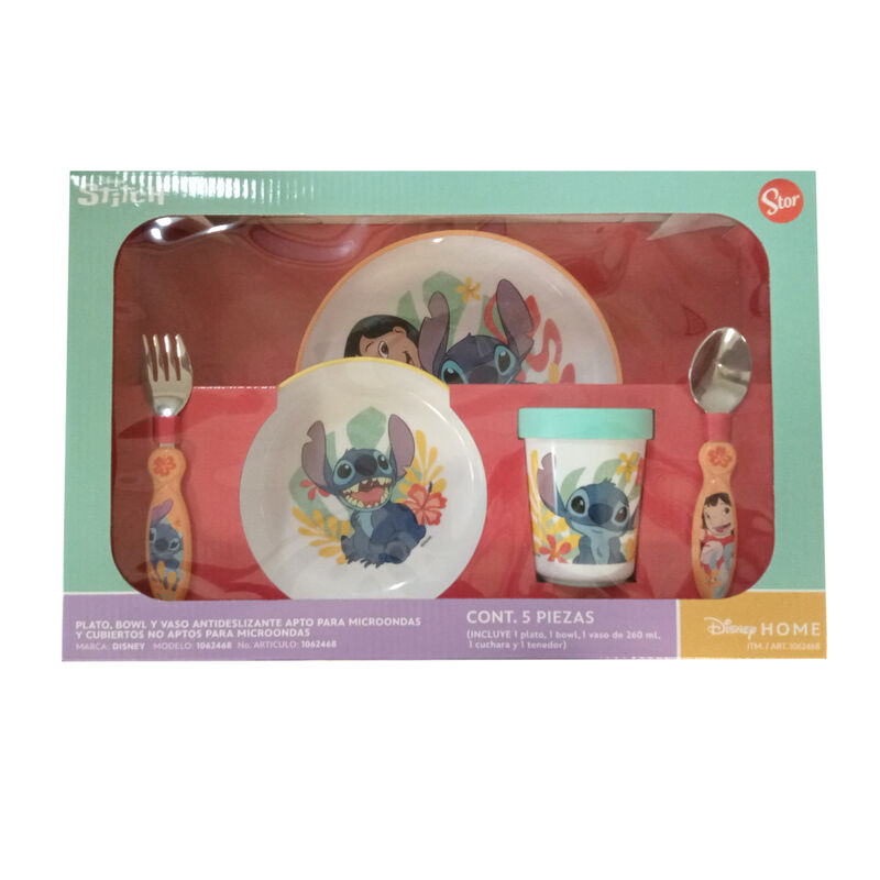 Juego De Vajilla Infantil Disney Stitch 5pz image number null