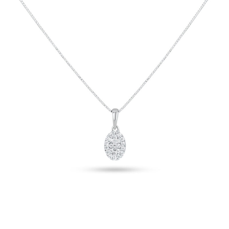 Dije De Oro Blanco (1.3Cm) 14K Con Cadena Y 12P... image number null