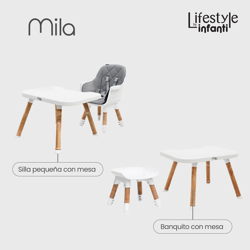 Silla Alta Mila 6 En 1 Gris image number null