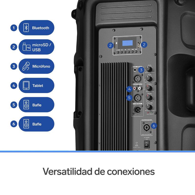 Bafle Profesional Bluetooth De 15, 3 000 Wpmpo ... image number null