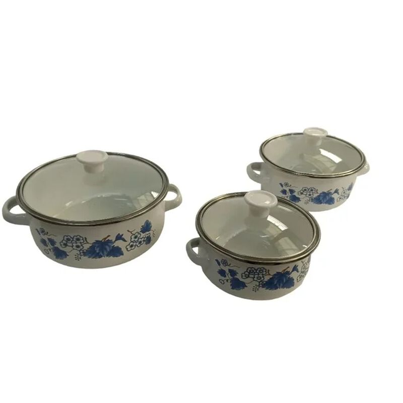 Hot Spot Juego de 3 ollas de Peltre con Tapa 14... image number null