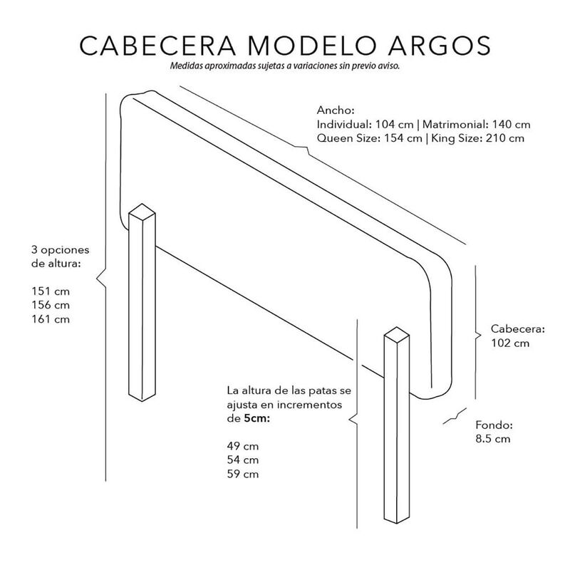 Cabecera Individual Dicasa Argos Gris Oscuro image number null