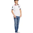 Polo Tommy Hilfiger De Manga Corta Para Ni&ntilde;os, Color Blanco