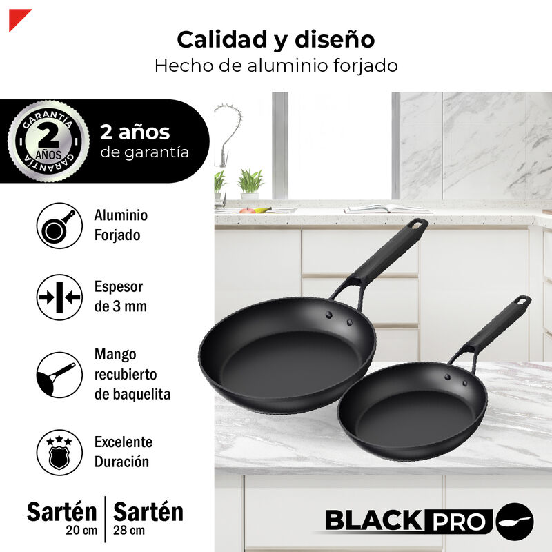 Set 2 Sartenes 20 Y 28cm Aluminio Forjado Bogne... image number null