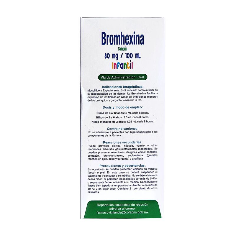Bromhexina Infantil 80 Mg/100 Ml 100 Mililitro image number null